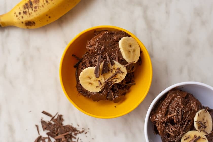 Helado de Plátano y Chocolate Amargo